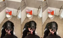 Em gái lút lút bú mút tại wc nam trong siêu thị